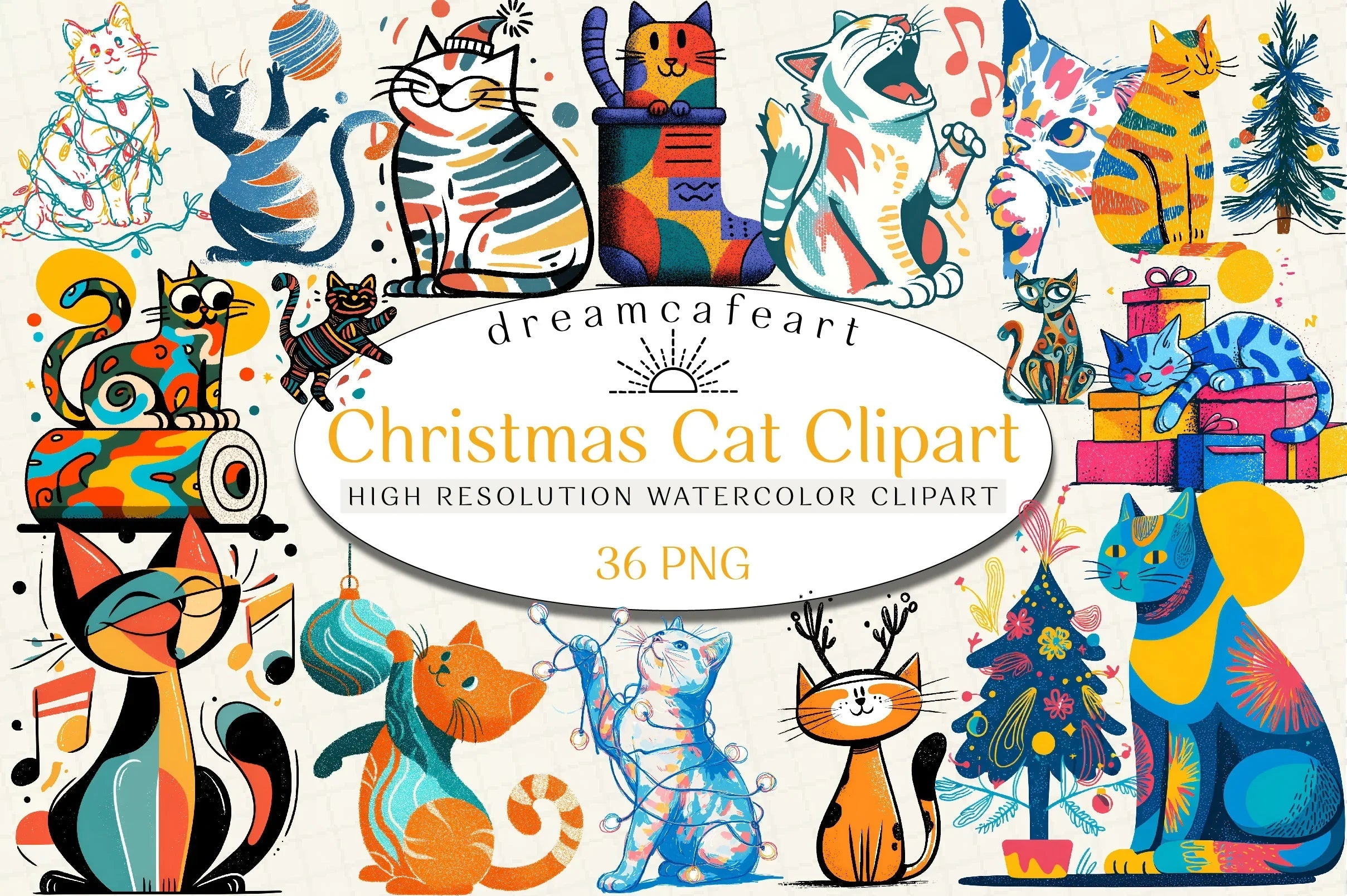 Christmas Cat Clipart Bundle - CraftNest - Digital Crafting and Art