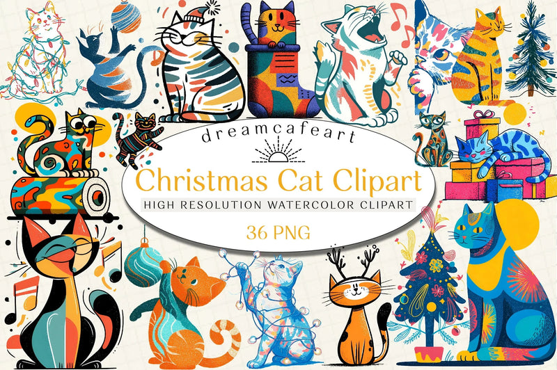 Christmas Cat Clipart Bundle - CraftNest - Digital Crafting and Art