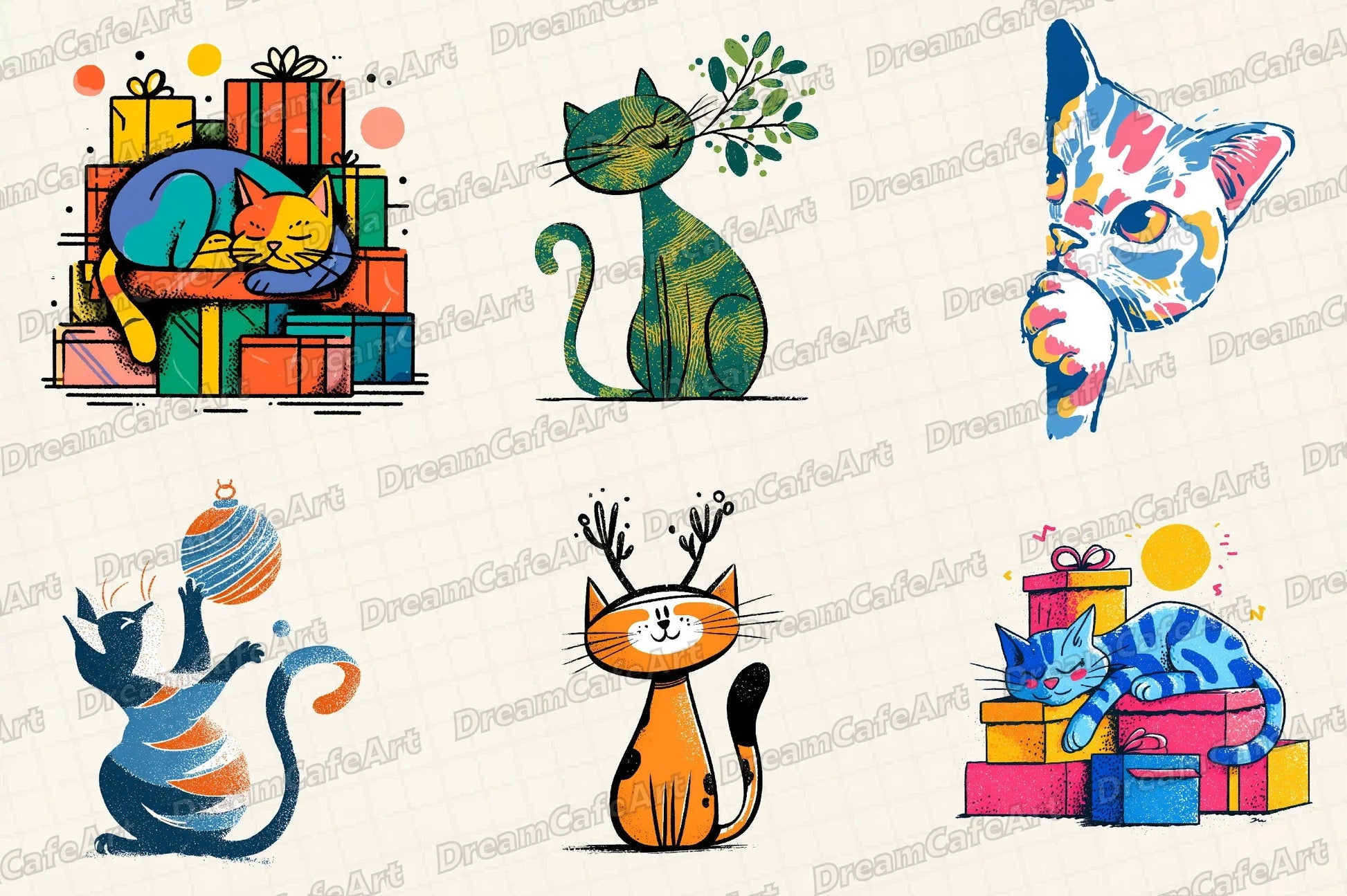 Christmas Cat Clipart Bundle - CraftNest - Digital Crafting and Art