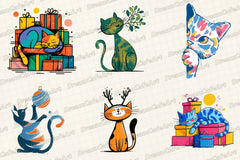 Christmas Cat Clipart Bundle - CraftNest - Digital Crafting and Art