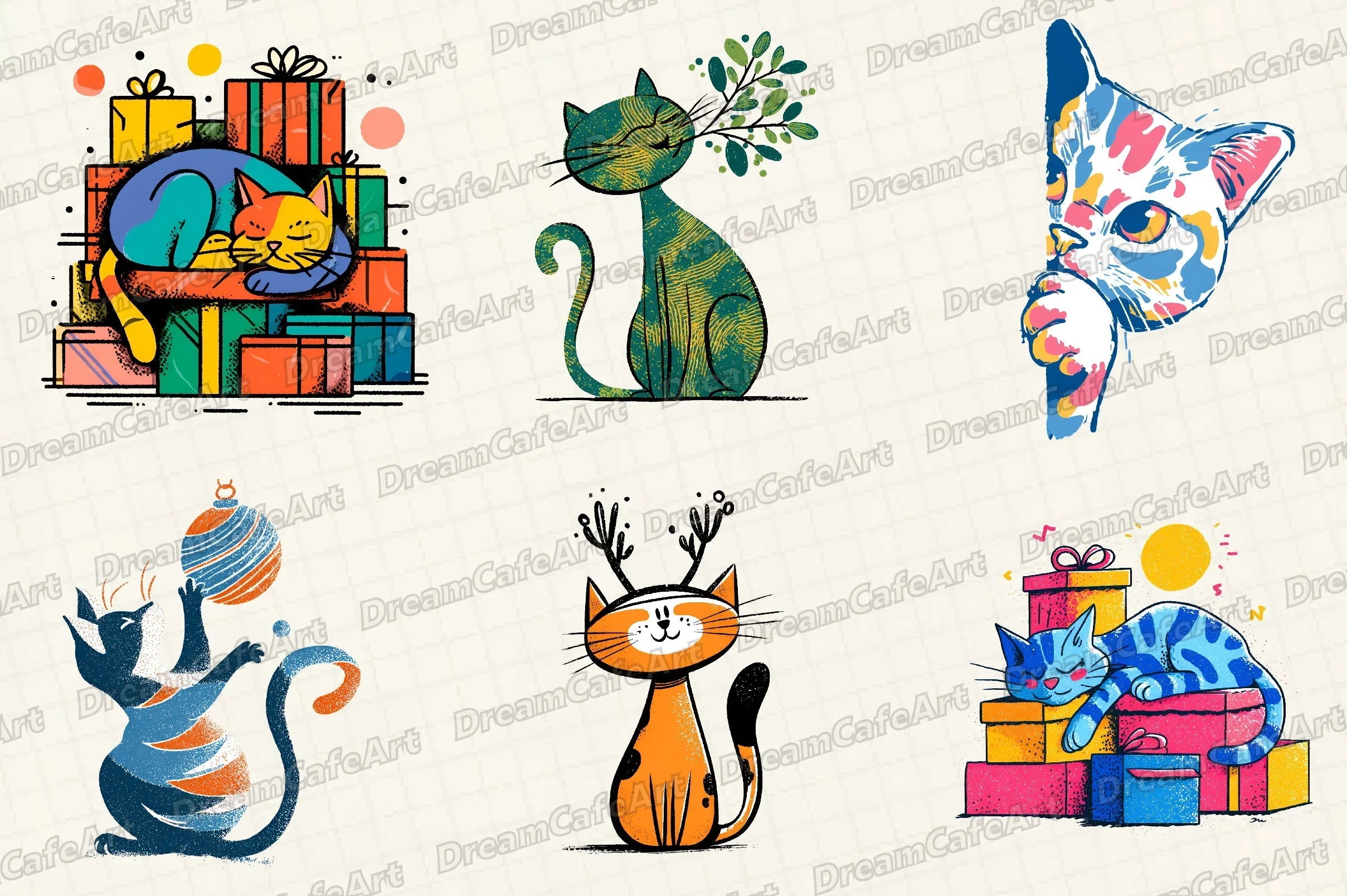 Christmas Cat Clipart Bundle - CraftNest - Digital Crafting and Art