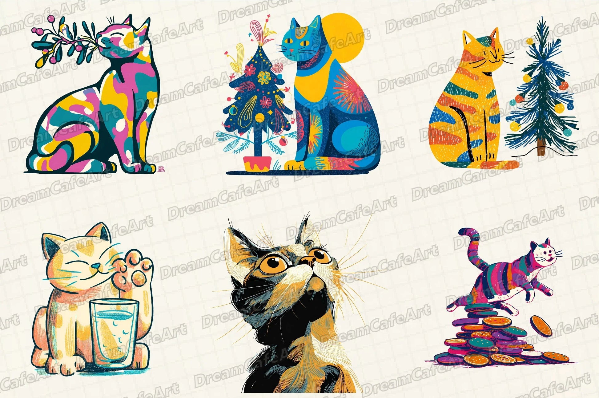 Christmas Cat Clipart Bundle - CraftNest - Digital Crafting and Art