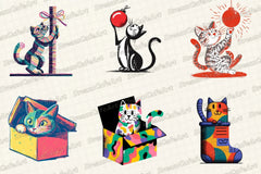 Christmas Cat Clipart Bundle - CraftNest - Digital Crafting and Art