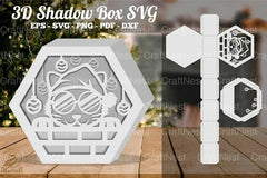 Christmas Cat Hexagon Shadow Box Clipart Bundle - CraftNest - Digital Crafting and Art