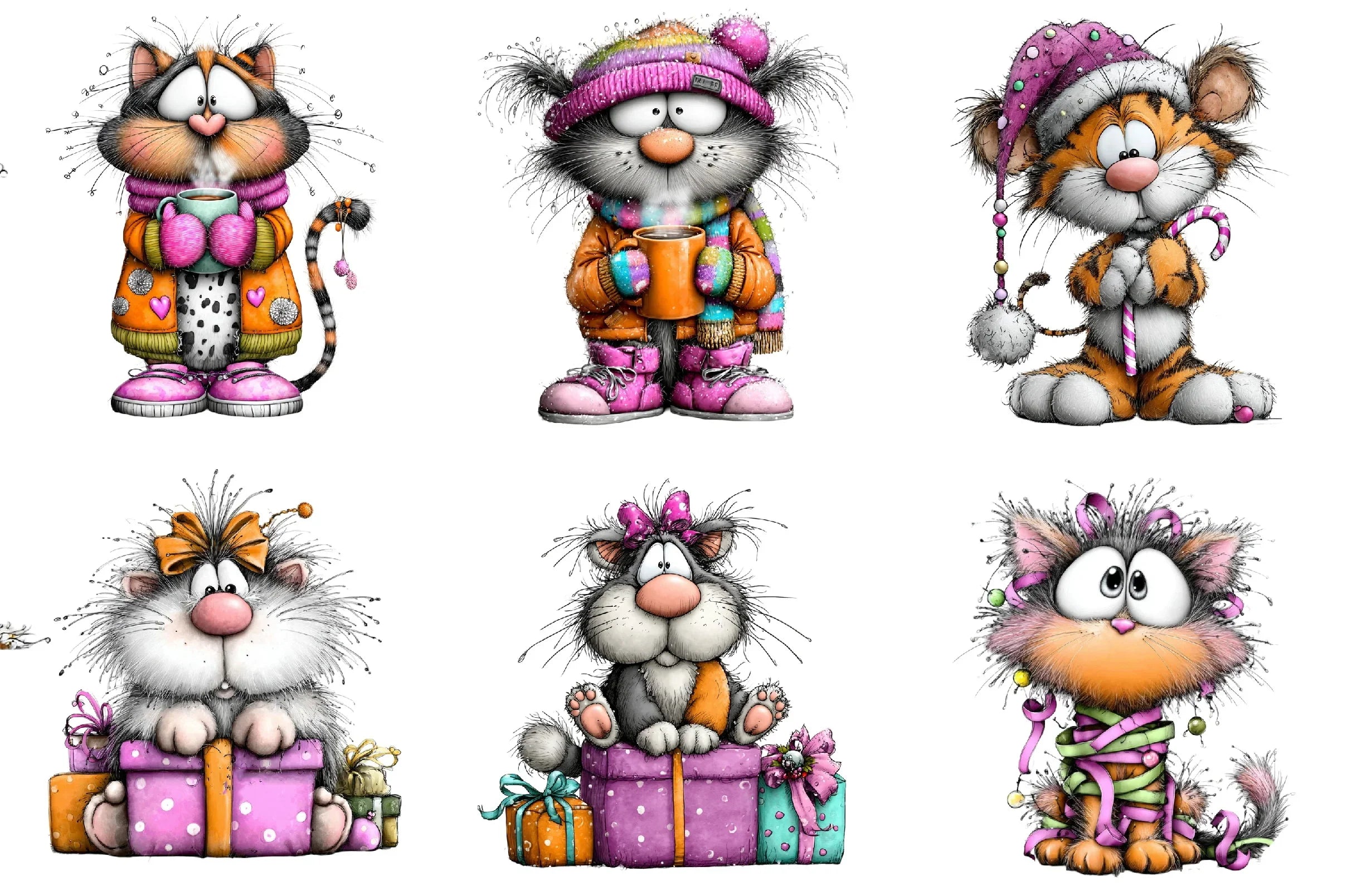 Christmas Cats Clipart Bundle - CraftNest - Digital Crafting and Art