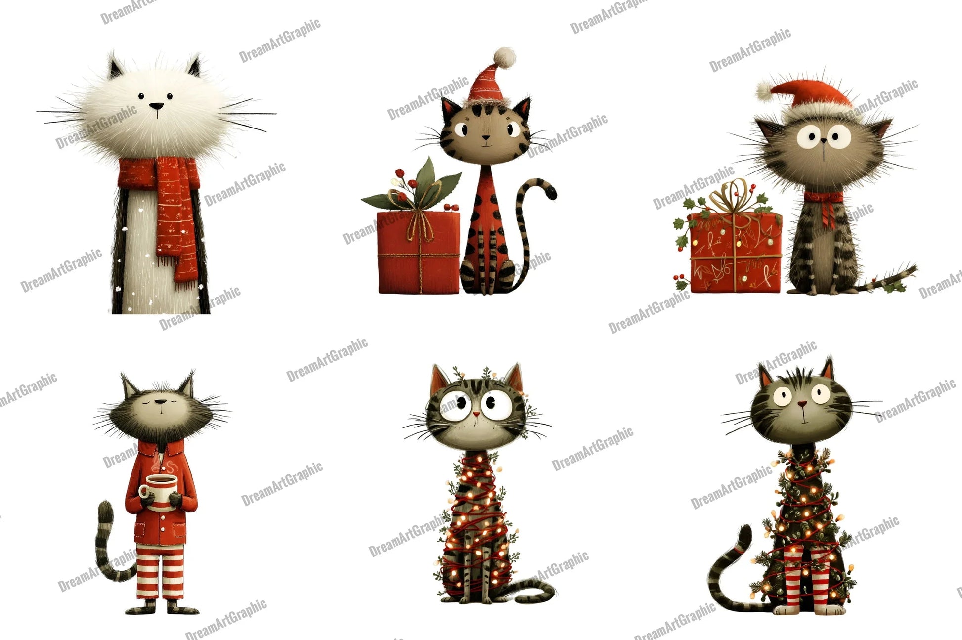 Christmas Cats Clipart Bundle - CraftNest - Digital Crafting and Art