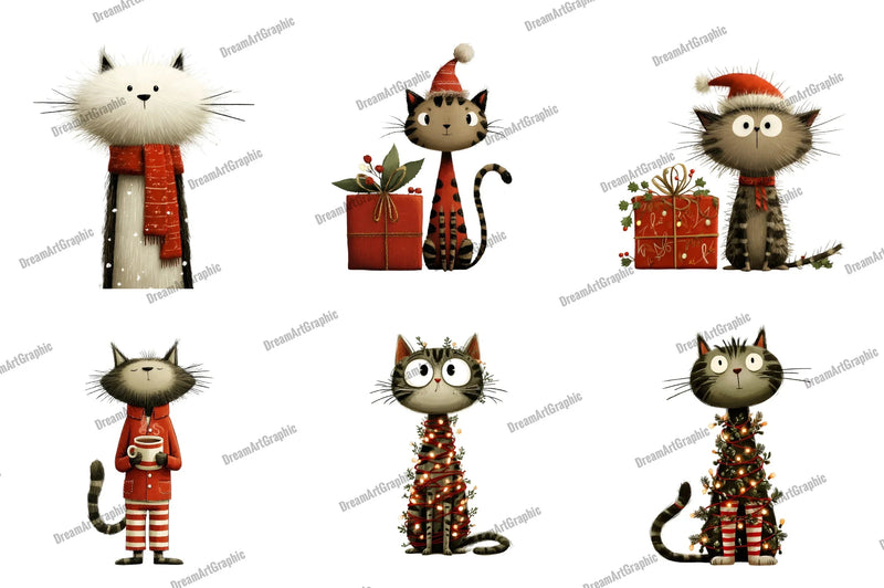 Christmas Cats Clipart Bundle - CraftNest - Digital Crafting and Art