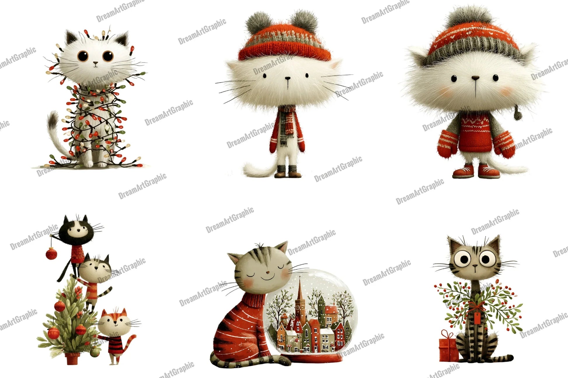 Christmas Cats Clipart Bundle - CraftNest - Digital Crafting and Art