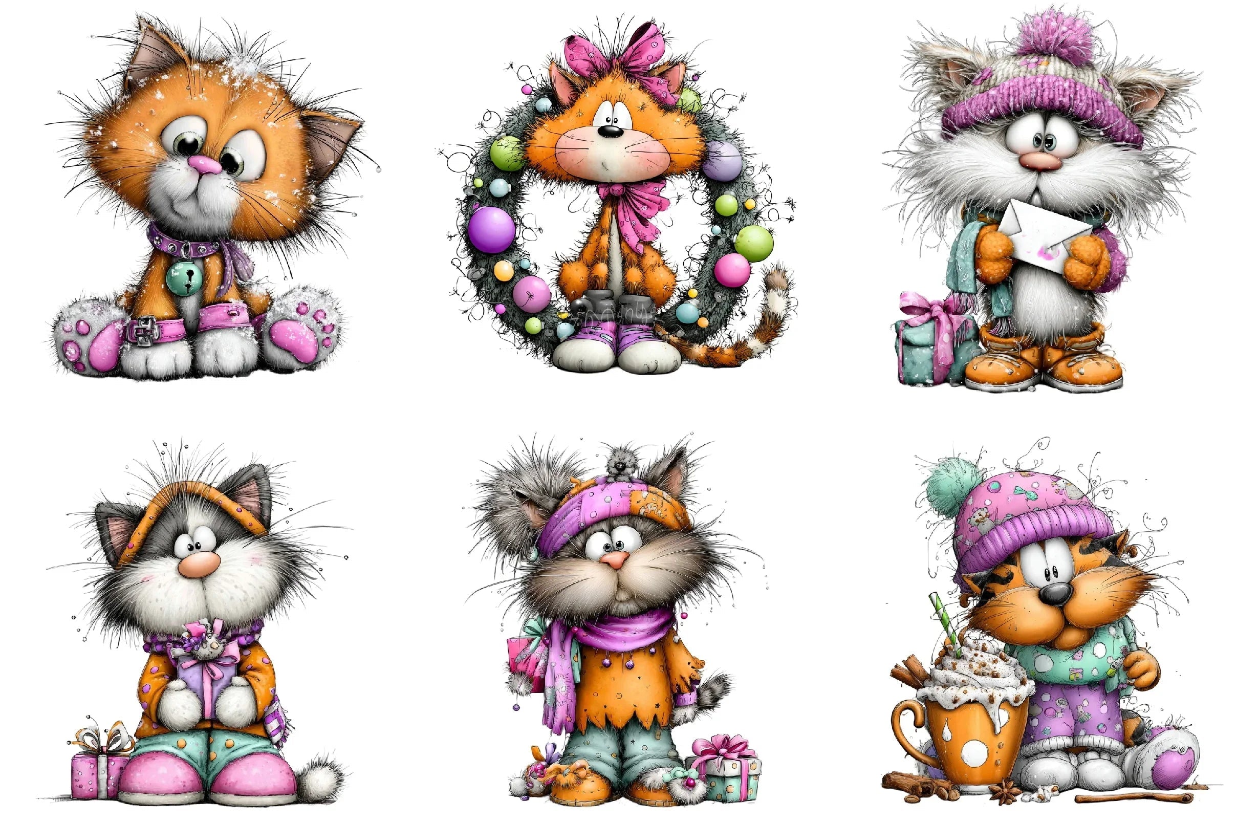 Christmas Cats Clipart Bundle - CraftNest - Digital Crafting and Art
