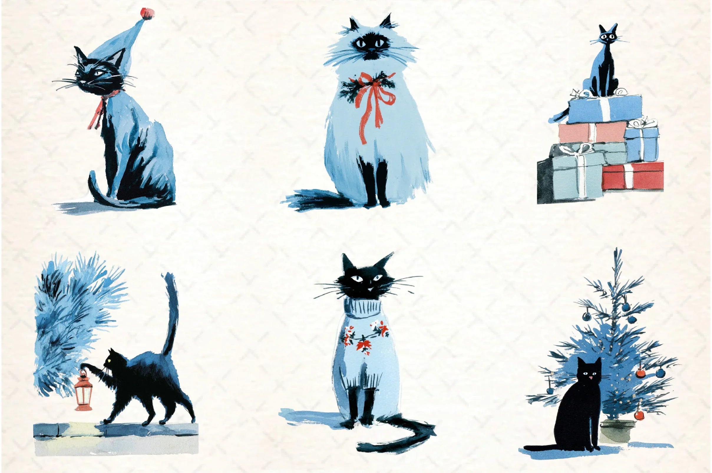 Christmas Cats Holiday Clipart Bundle - CraftNest - Digital Crafting and Art
