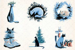 Christmas Cats Holiday Clipart Bundle - CraftNest - Digital Crafting and Art