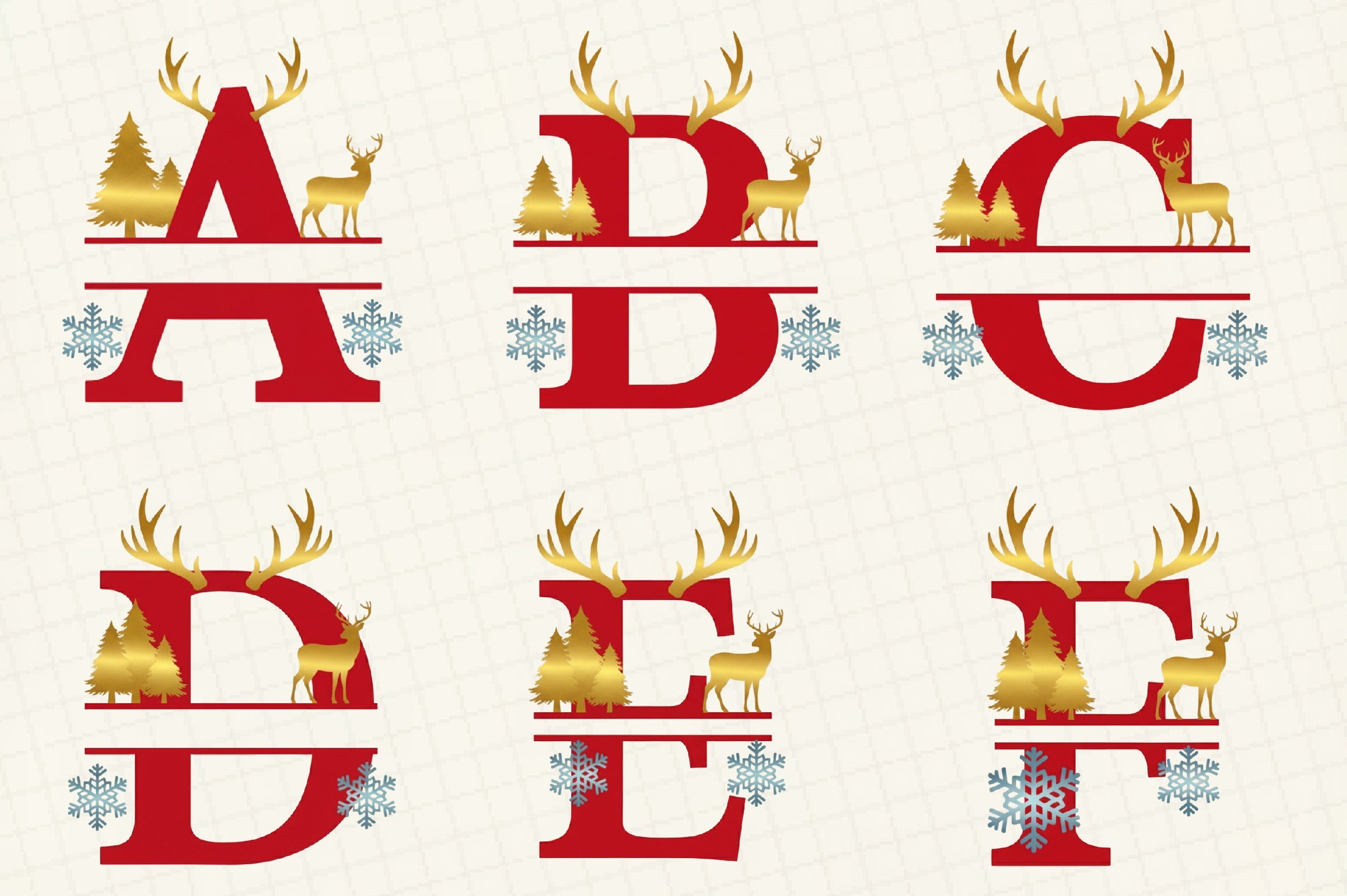 Christmas Alphabet Clip Art Bundle