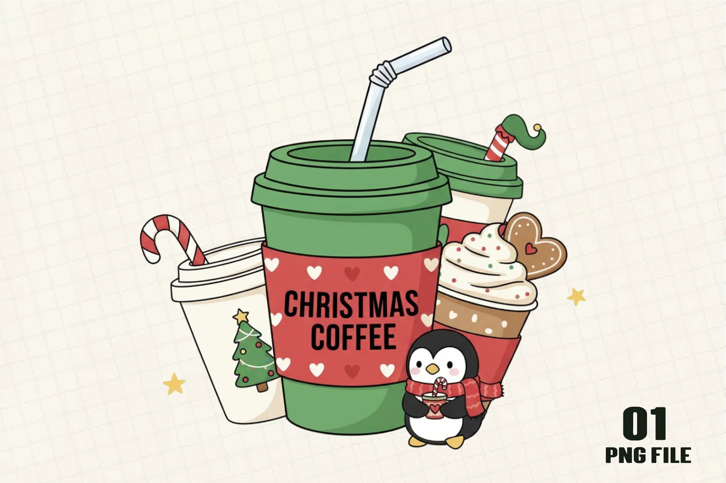 Christmas Coffee Clipart Bundle - CraftNest - Digital Crafting and Art