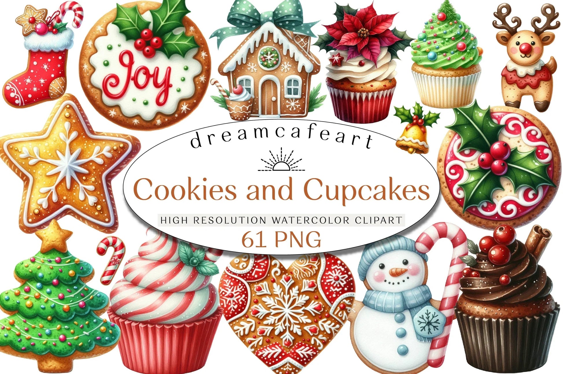 Christmas Cookies & Cupcakes Clipart Bundle - CraftNest - Digital Crafting and Art
