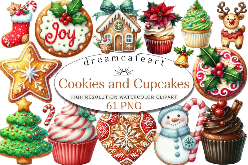 Christmas Cookies & Cupcakes Clipart Bundle - CraftNest - Digital Crafting and Art