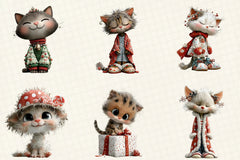 Christmas Cute Cats Clipart Bundle - CraftNest - Digital Crafting and Art