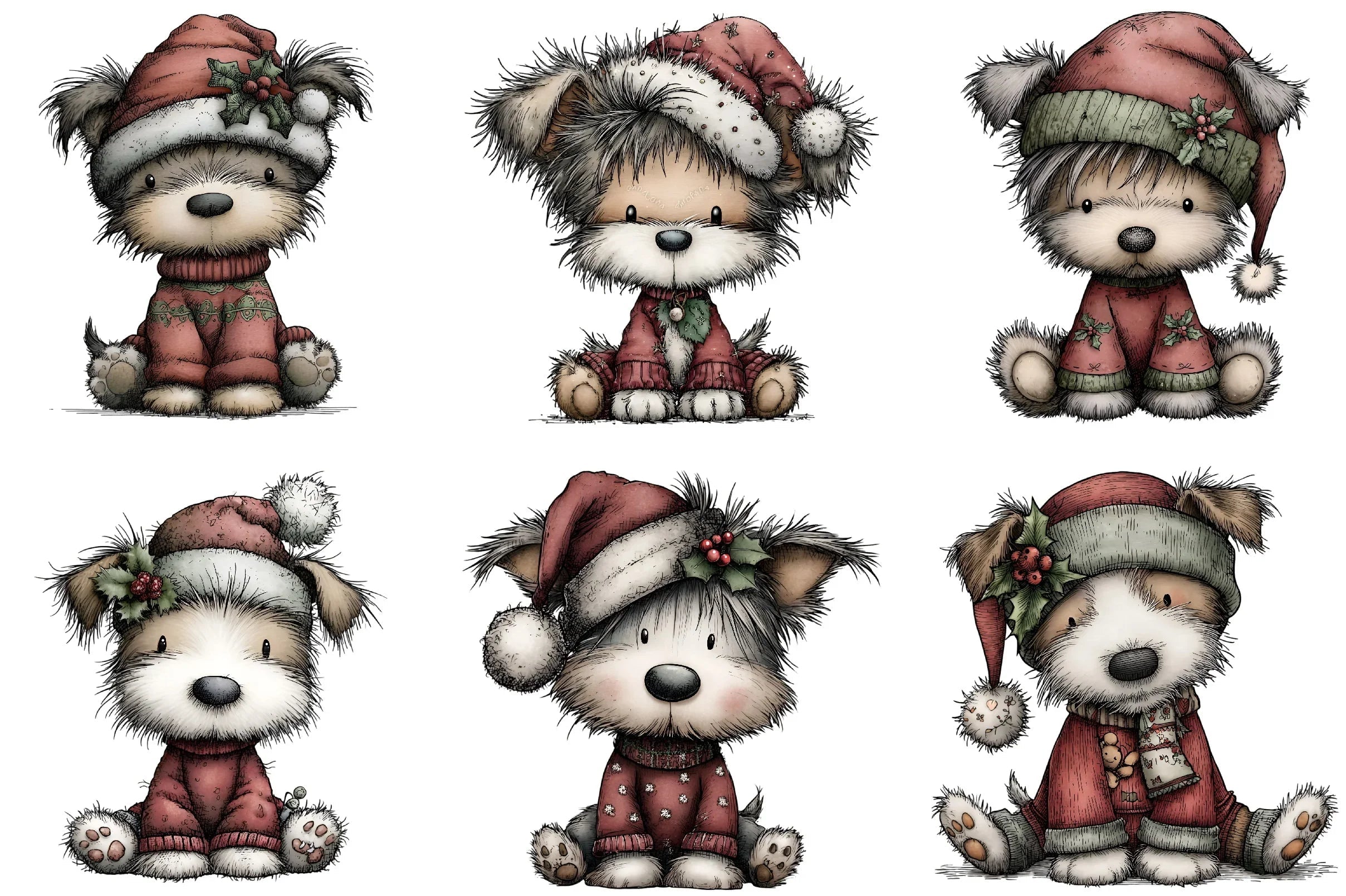 Christmas Cute Dog Clipart Bundle - CraftNest - Digital Crafting and Art