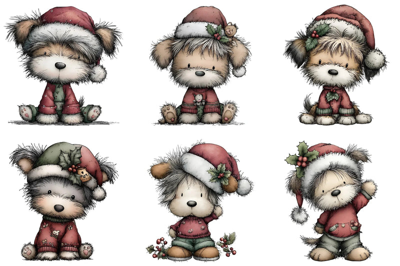 Christmas Cute Dog Clipart Bundle - CraftNest - Digital Crafting and Art