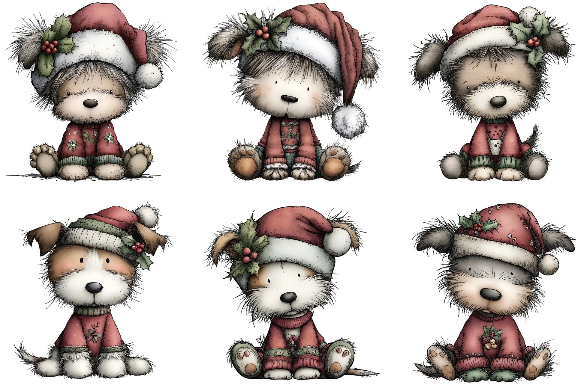 Christmas Cute Dog Clipart Bundle - CraftNest - Digital Crafting and Art