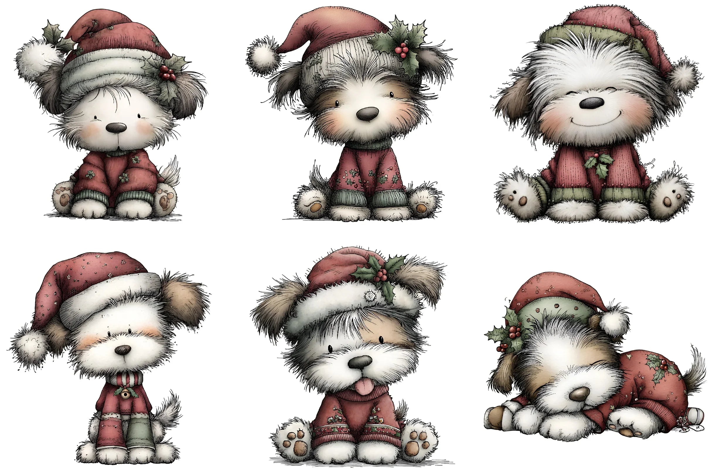 Christmas Cute Dog Clipart Bundle - CraftNest - Digital Crafting and Art