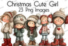 Christmas Cute Girl Clipart Bundle