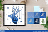 Christmas Deer 3D Layered Papercut Clipart Bundle
