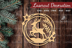 Christmas Deer Laser Cut Round Clipart Bundle - CraftNest - Digital Crafting and Art