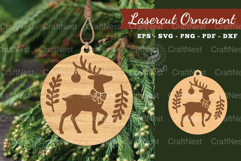 Christmas Deer Laser Cut Ornament Clipart Bundle - CraftNest - Digital Crafting and Art