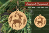 Christmas Deer Laser Cut Ornament Clipart Bundle