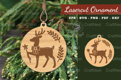 Christmas Deer Laser Cut Ornament Bundle - CraftNest - Digital Crafting and Art