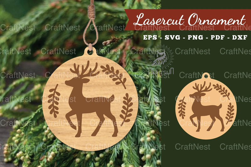 Christmas Deer Laser Cut Ornament Bundle - CraftNest - Digital Crafting and Art