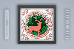 Christmas Deer Papercut Shadow Box SVG Bundle - CraftNest - Digital Crafting and Art