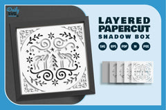 Christmas Deer White Folk Art Papercut SVG Bundle - CraftNest - Digital Crafting and Art