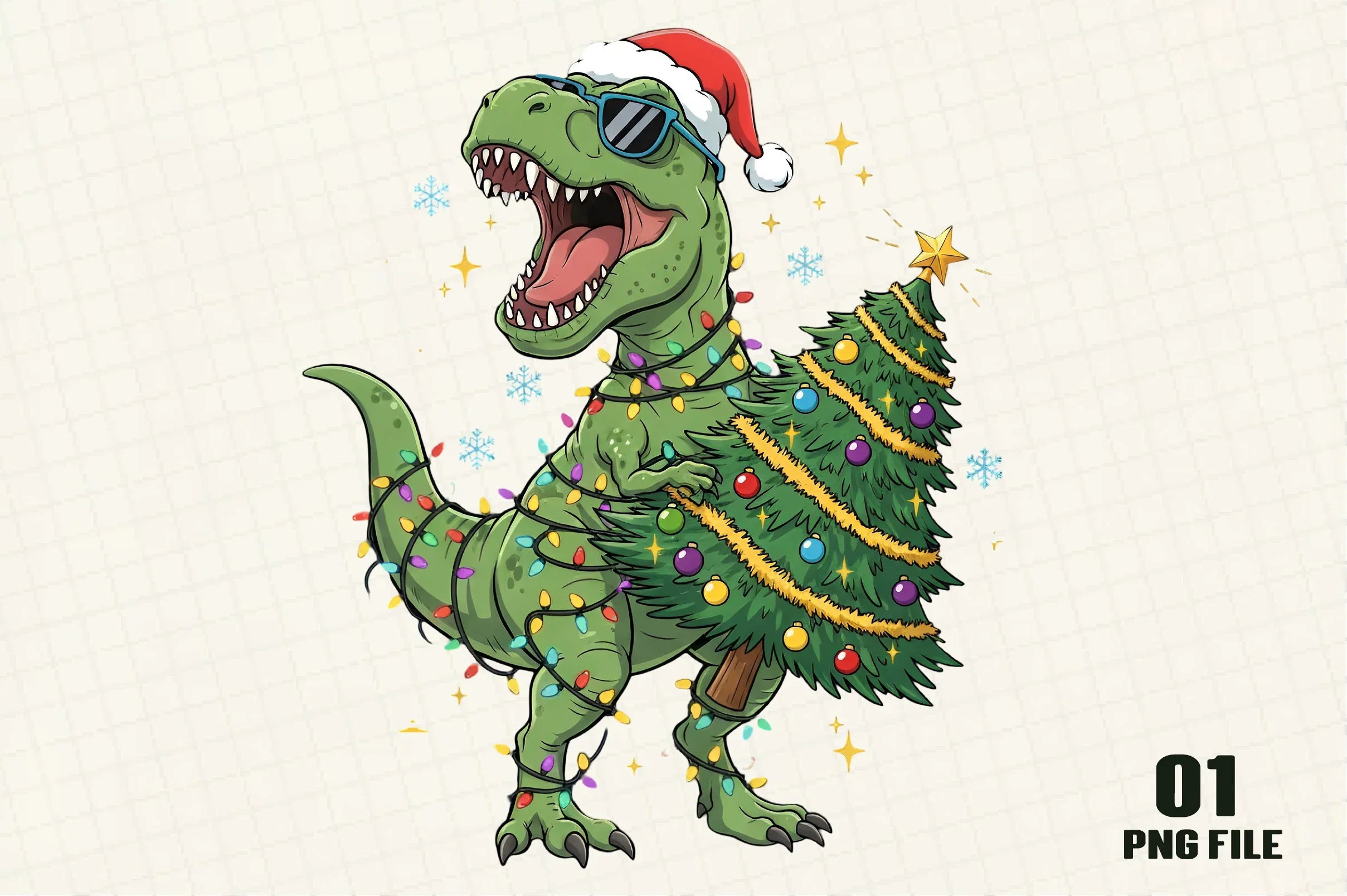 Christmas Dinosaur Clipart Bundle - CraftNest - Digital Crafting and Art