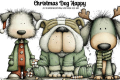 Christmas Dog Happy Clipart Bundle - CraftNest - Digital Crafting and Art