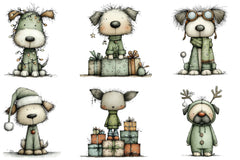 Christmas Dog Happy Clipart Bundle - CraftNest - Digital Crafting and Art