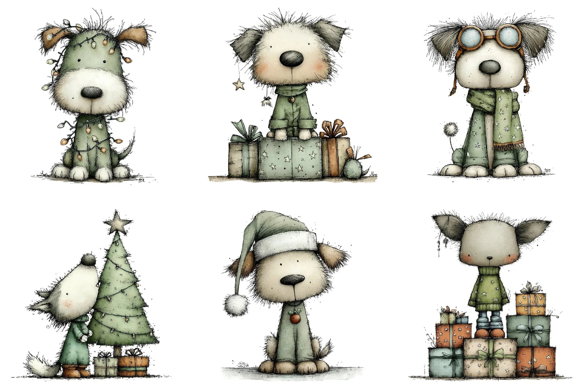 Christmas Dog Happy Clipart Bundle - CraftNest - Digital Crafting and Art