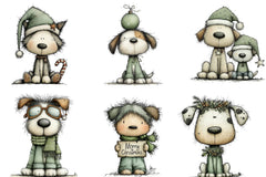 Christmas Dog Happy Clipart Bundle - CraftNest - Digital Crafting and Art