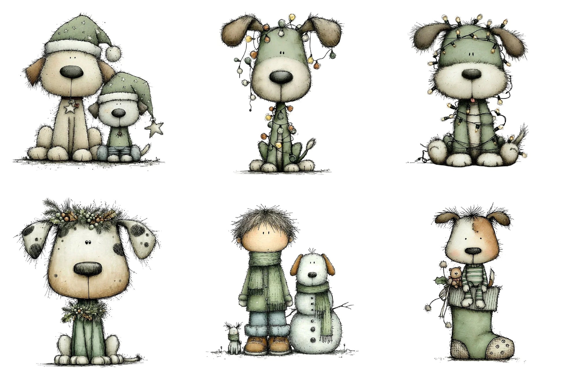 Christmas Dog Happy Clipart Bundle - CraftNest - Digital Crafting and Art