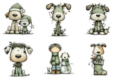 Christmas Dog Happy Clipart Bundle - CraftNest - Digital Crafting and Art