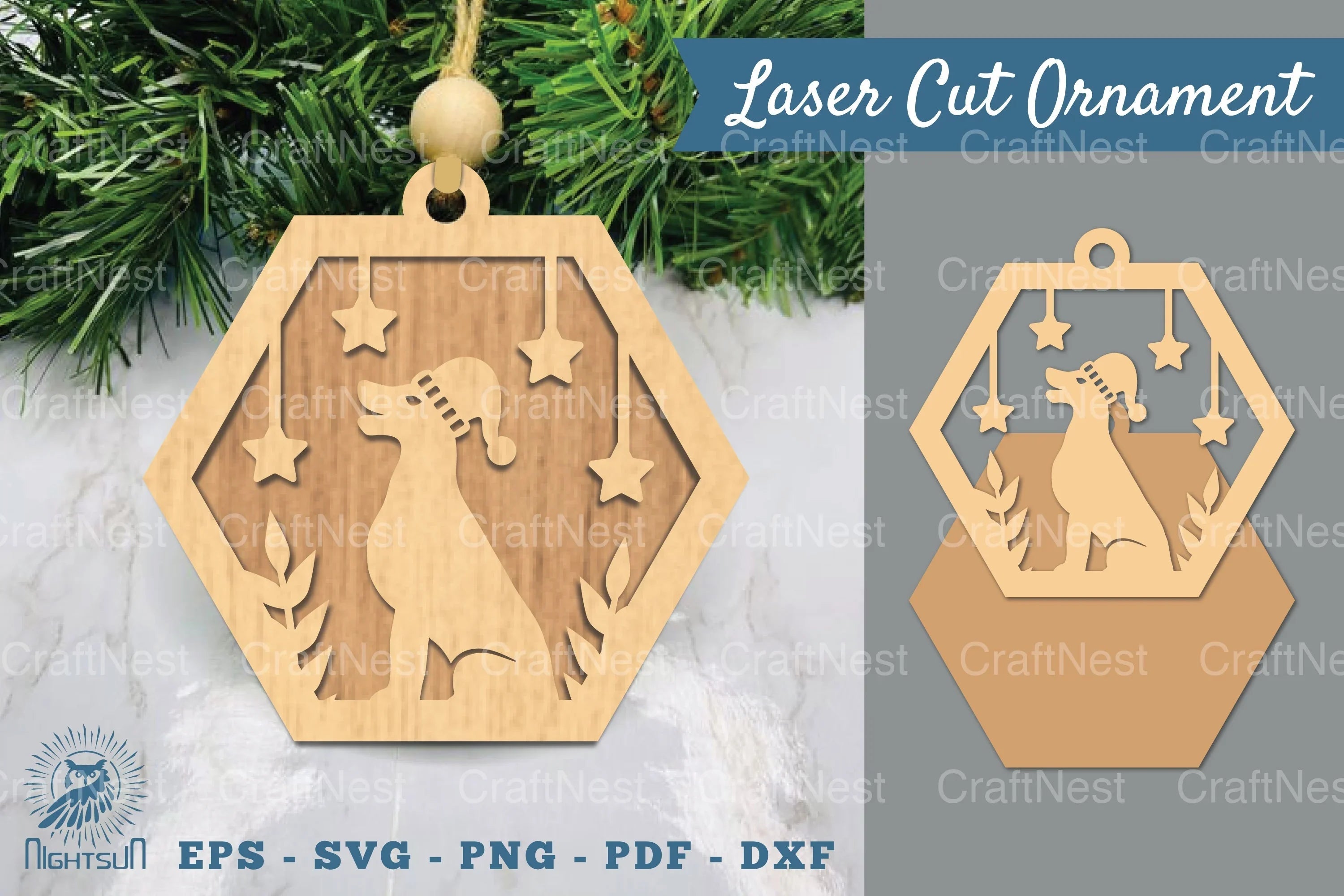 Christmas Dog Laser Cut Ornament Clipart Bundle - CraftNest - Digital Crafting and Art