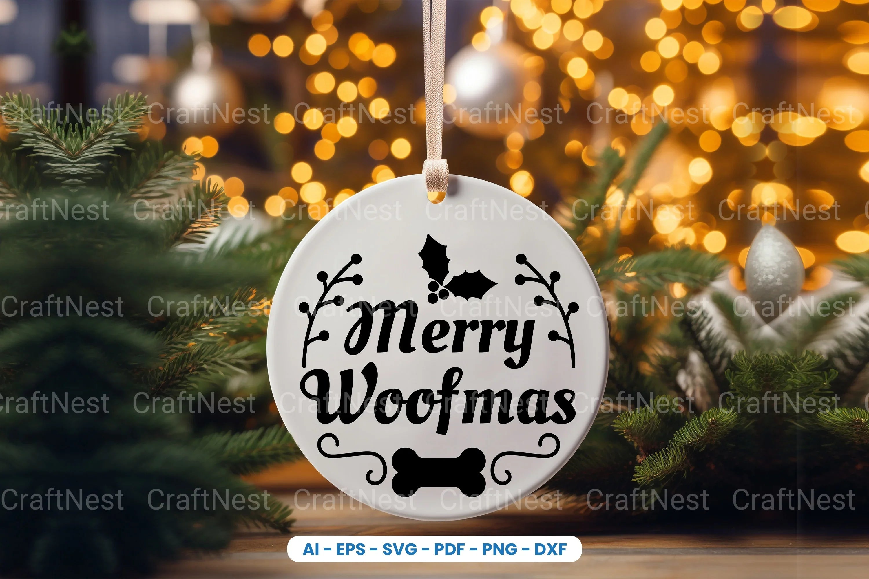 Christmas Dog Ornament SVG Bundle - CraftNest - Digital Crafting and Art