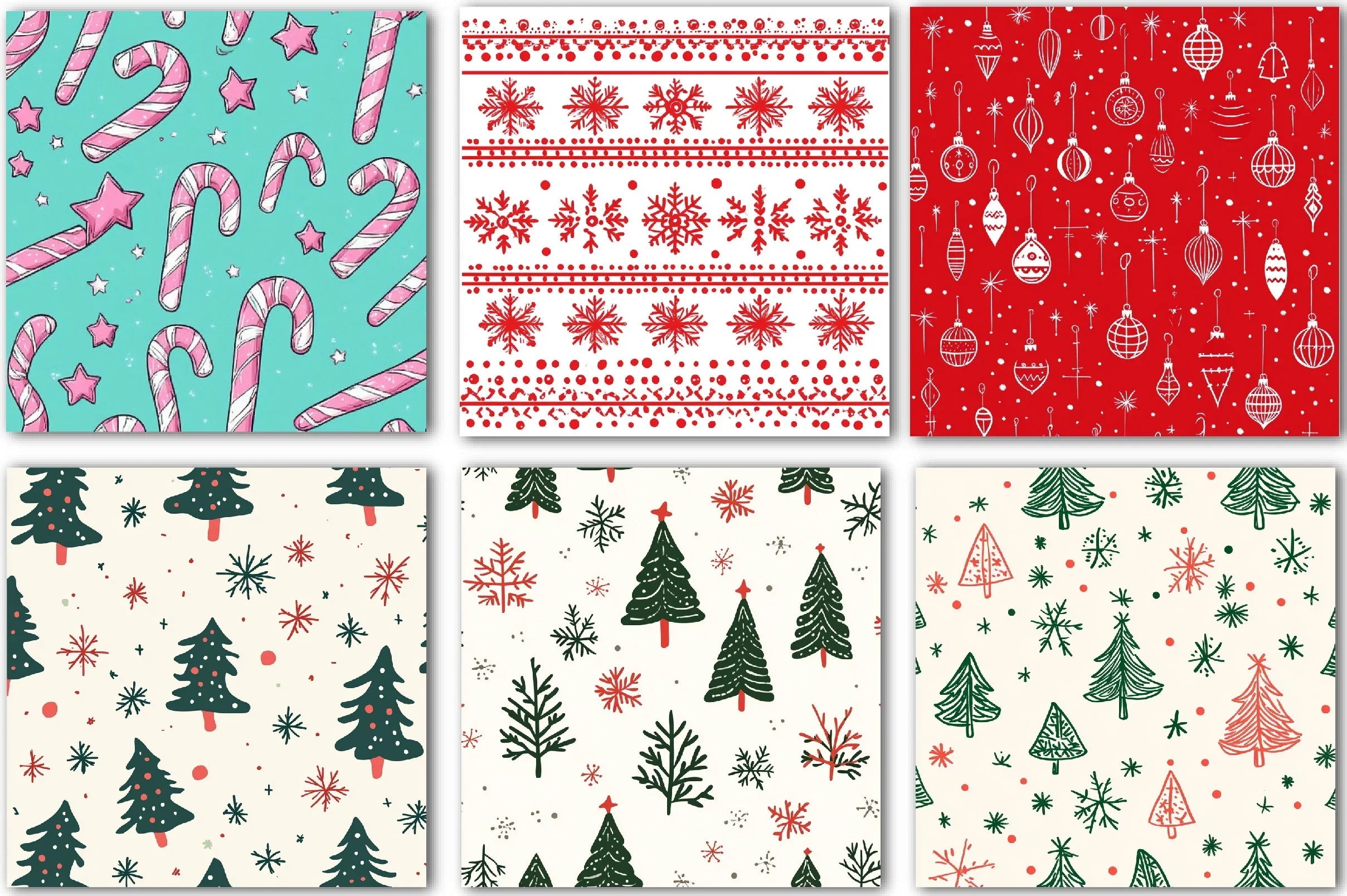 Christmas Doodle Digital Paper Design - CraftNest - Digital Crafting and Art