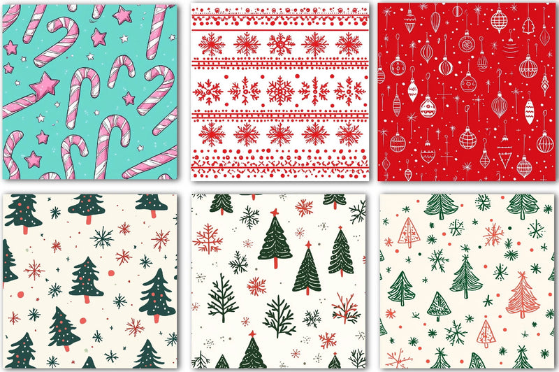 Christmas Doodle Digital Paper Design - CraftNest - Digital Crafting and Art