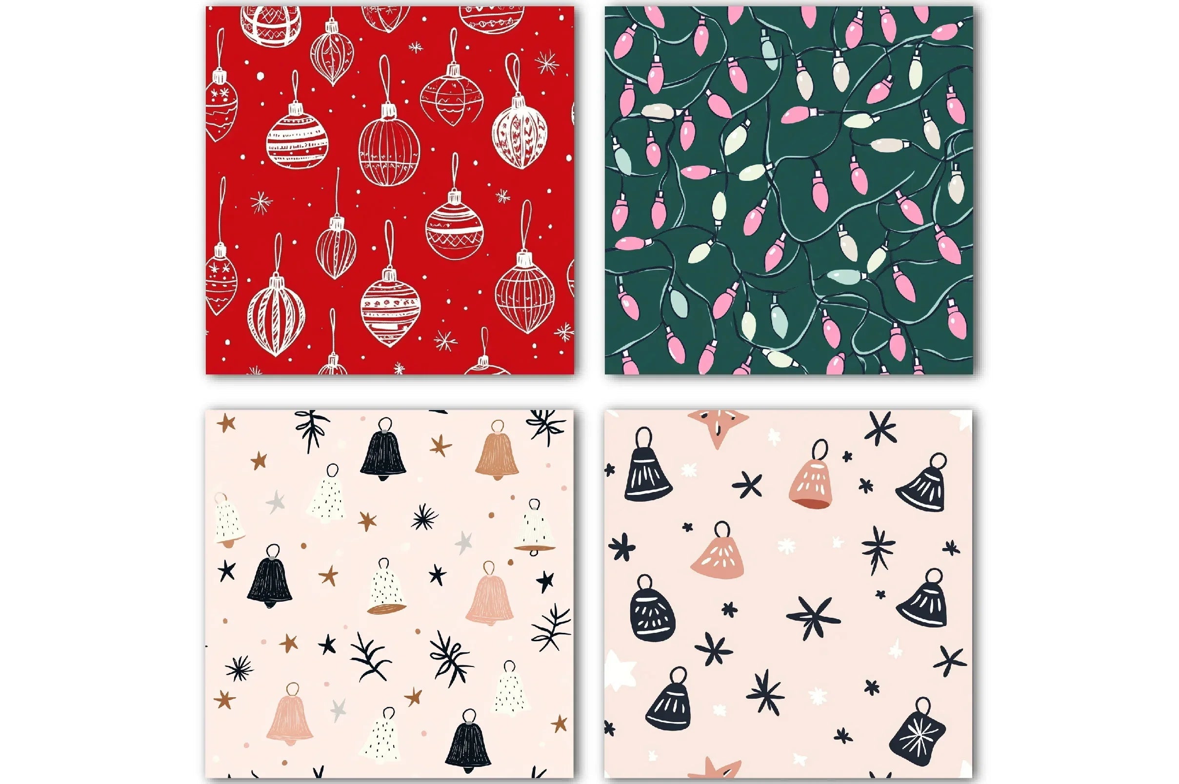 Christmas Doodle Digital Paper Design - CraftNest - Digital Crafting and Art