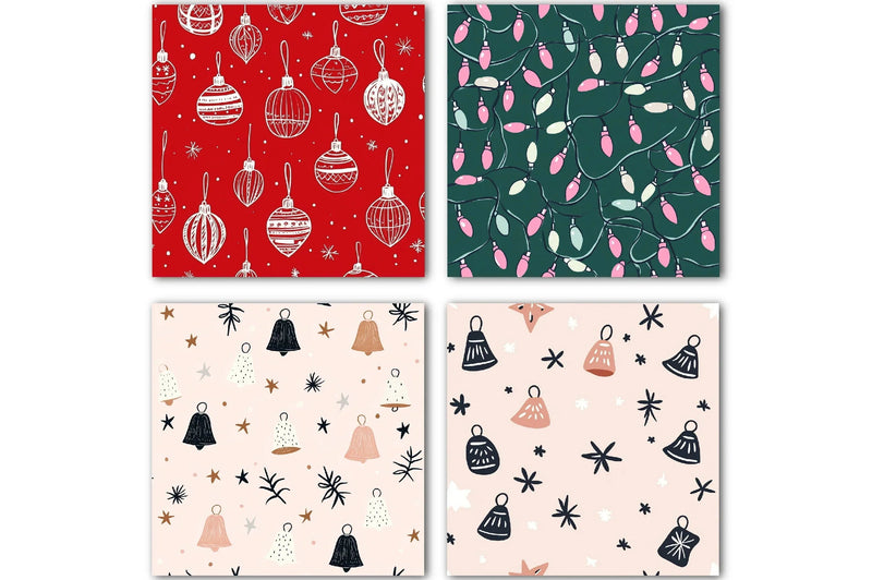 Christmas Doodle Digital Paper Design - CraftNest - Digital Crafting and Art