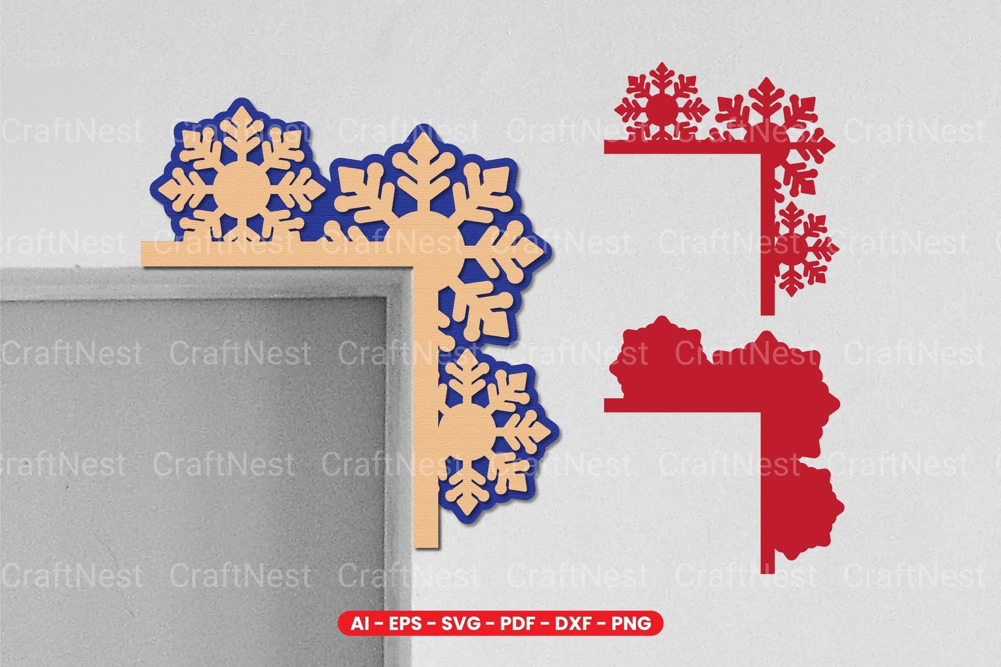 Christmas Door Corner Laser Cut SVG Bundle - CraftNest - Digital Crafting and Art