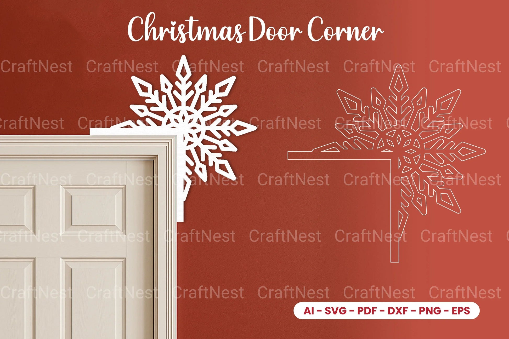 Christmas Door Corner Laser Cut SVG Bundle - CraftNest - Digital Crafting and Art
