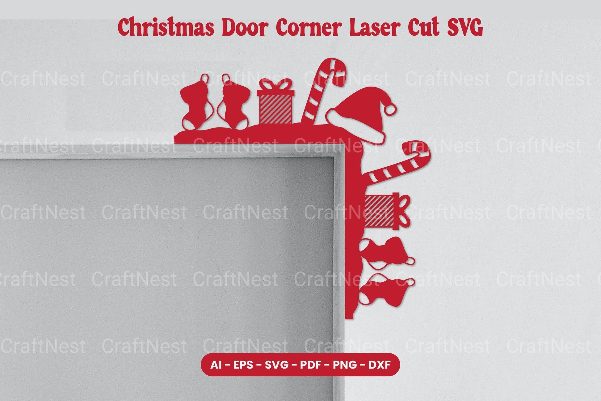 Christmas Door Corner Laser Cut SVG Bundle - CraftNest - Digital Crafting and Art