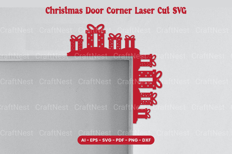Christmas Door Corner Laser Cut SVG Bundle - CraftNest - Digital Crafting and Art
